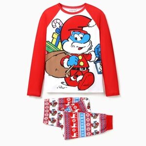 Kids Pajamas Set - Red and White